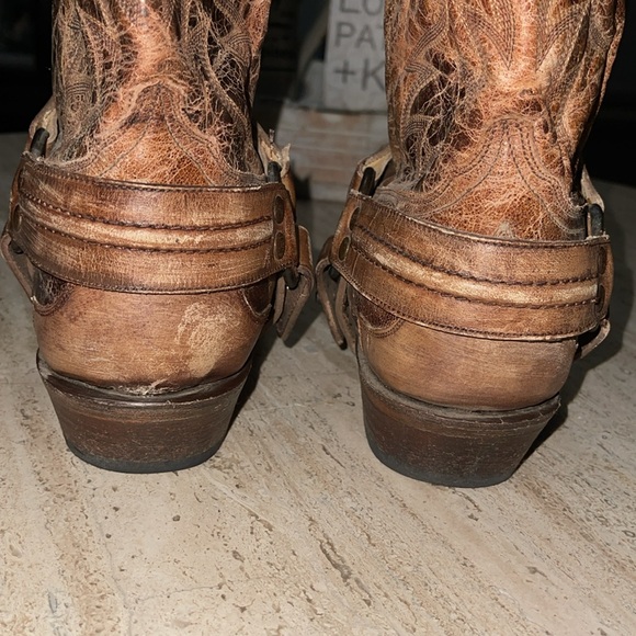 STETSON Men’s Outlaw Bad Guy Harness Boots Tru X Lug Sole Handcrafted Tan Size 9 - Picture 15 of 16